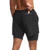 Running Exercise Shorts Men's Fashion Summer Muscle Sports Brother Fitness Double-Layer Pants Quick-Drying Breathable Knee Length Pants