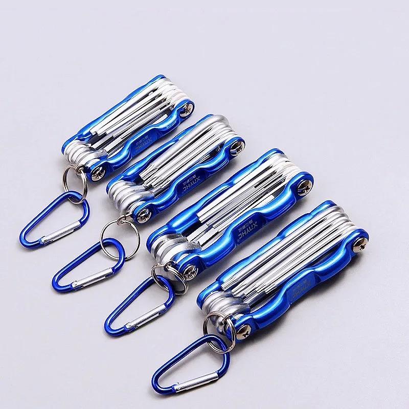 Portable Folding Hex Wrench Allen Set Metal Metric System Torx Hexagonal Spanner Screwdriver Hex Key High Quality Hand Tool