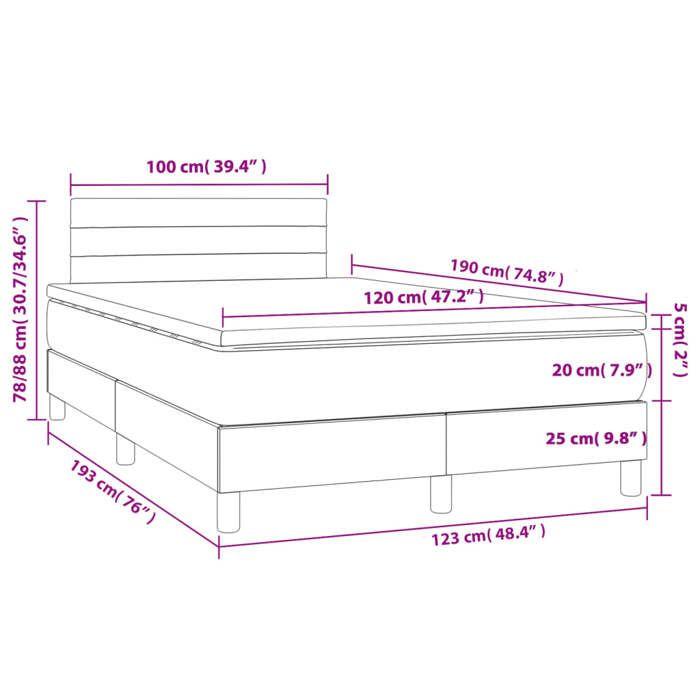VidaXL Bed Slat Base with Mattress, Upholstered Bed, Double Bed, Adult Bedroom Interior Bed, Modern, 3269734