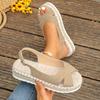 Fashion Women's Peep Toe Wedge Sandals Summer Lightweight Casual Platform Sandals Woman Non Slip Espadrilles Gladiator Shoes Plus Size
