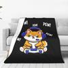 Shiba Inu Blankets Multi-function Flannel Sofa Throw Blanket for Home Bedroom Office Throws Bedspread Quilt