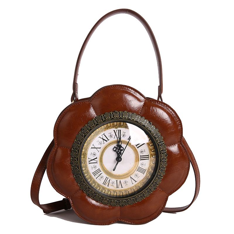 Women's bag fashion personality clock messenger bag European and American creative clock shape three-dimensional portable shoulder bag