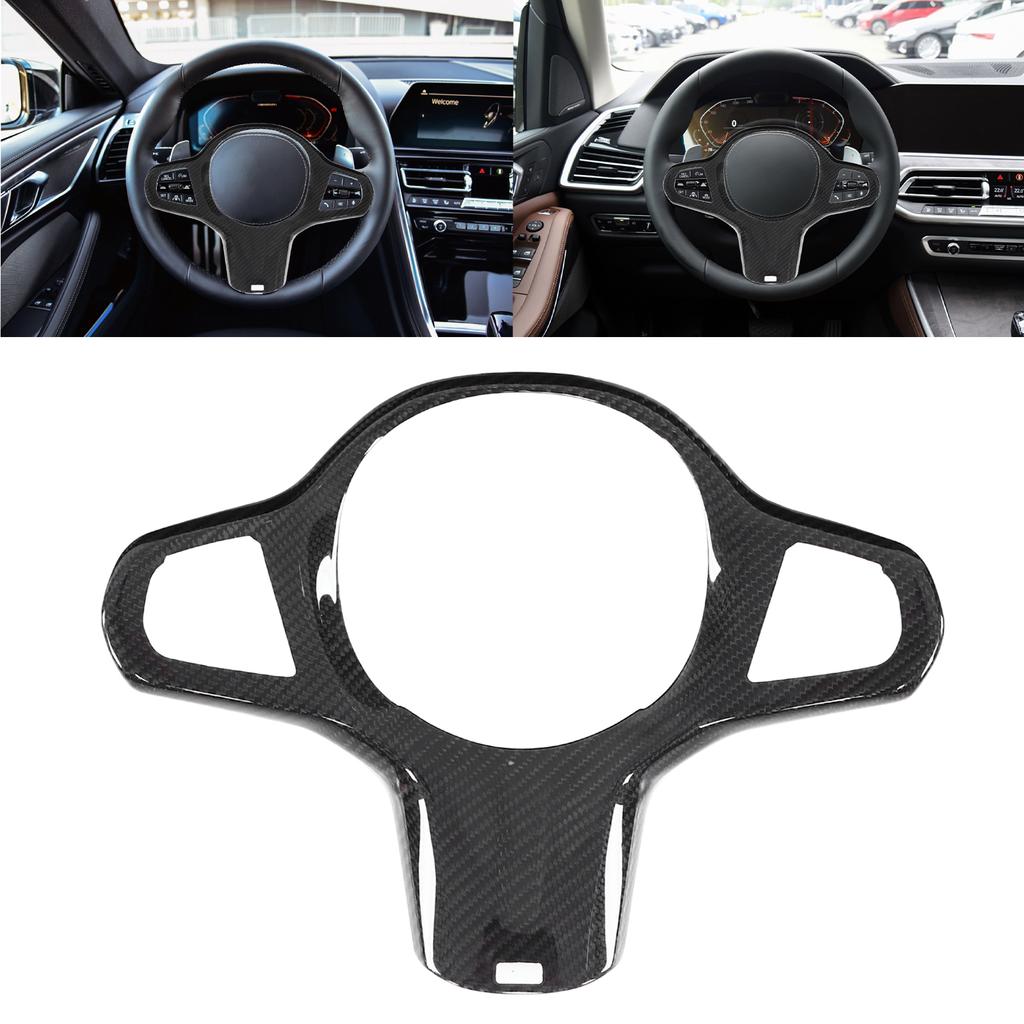 Steering Wheel Cover Trim Dry Carbon Car Interior Decoration Replacement for X5 M Sport G05 2020+