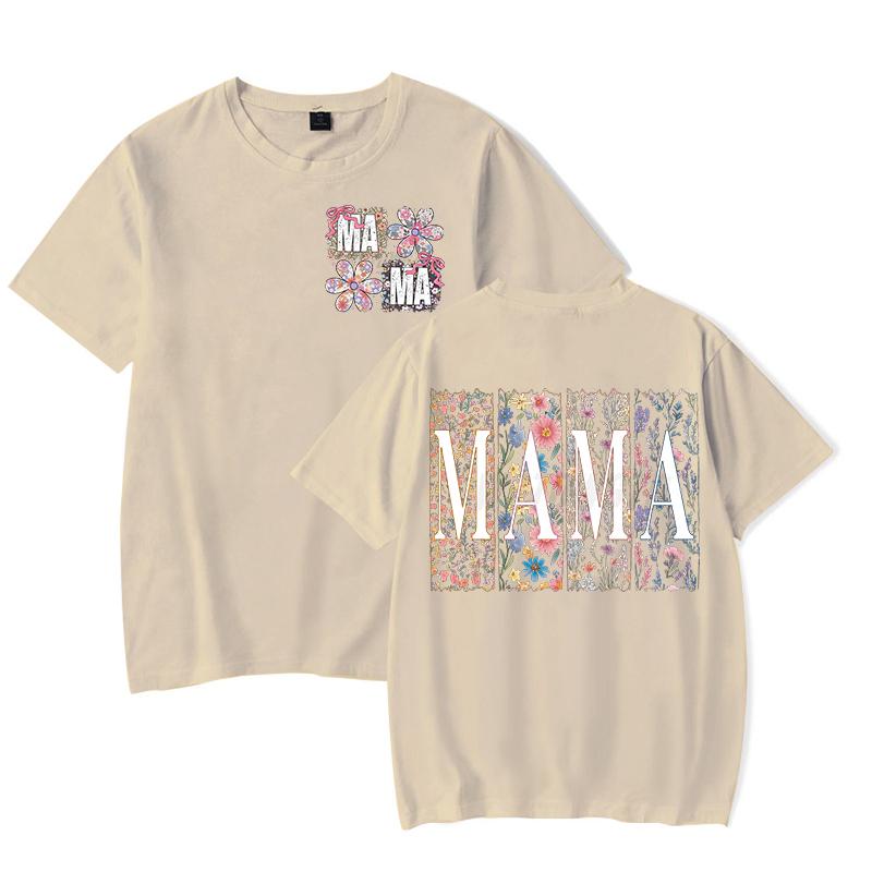 Happy Mother's Day Short Sleeve T-Shirt Vintage Boho Flower Summer Clothes Mama Floral Retro Casual Tops Gift for Mama T Shirts