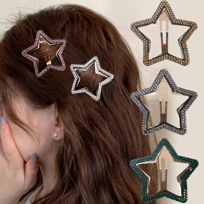 Stern Strass Haarnadeln Neue Mode Glänzender Stern Pentagramm Haarspange Mädchen Frauen Exquisite Haarnadeln Haarspangen Haarschmuck