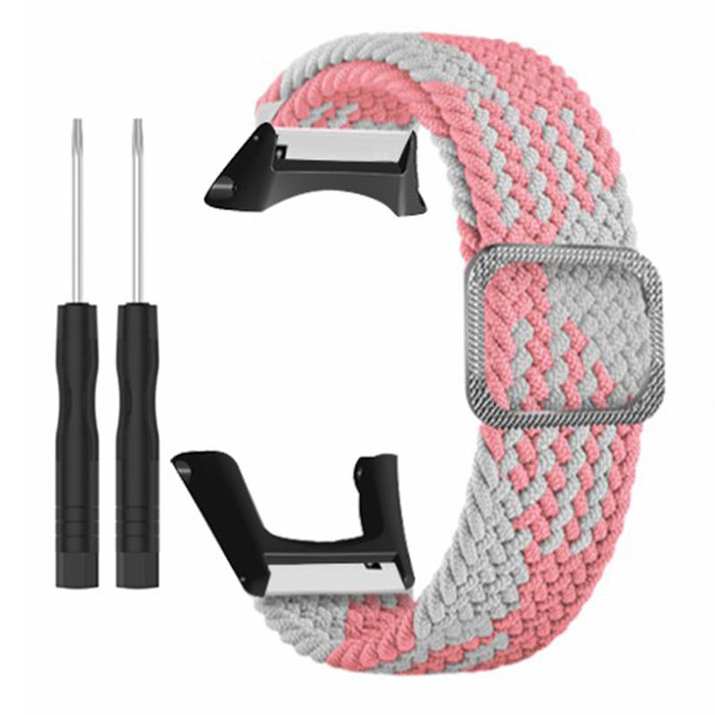 

For Sunnto Ambit 3/Ambit 3 Sport/Ambit 3 Run Braided Nylon Watch Band Adjustable Wrist Strap Pink White