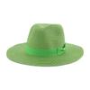 Straw hat beach hat Panama solid color bow casual men's and women's Tibetan cowboy hat sunshade European and American popular hat