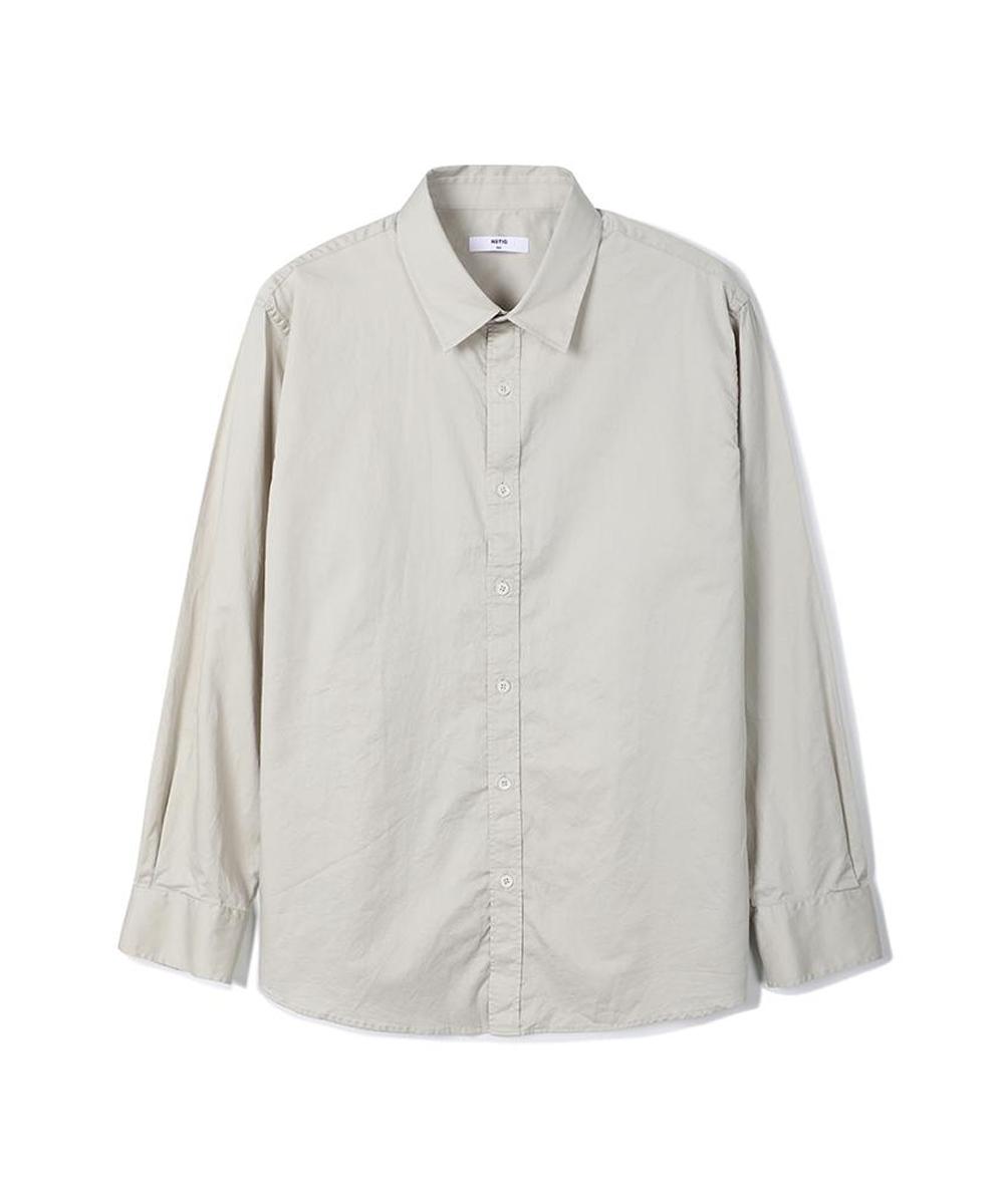 Notig 100% Cotton Semi-Overfit Satin Texture Shirt Beige Beige/105