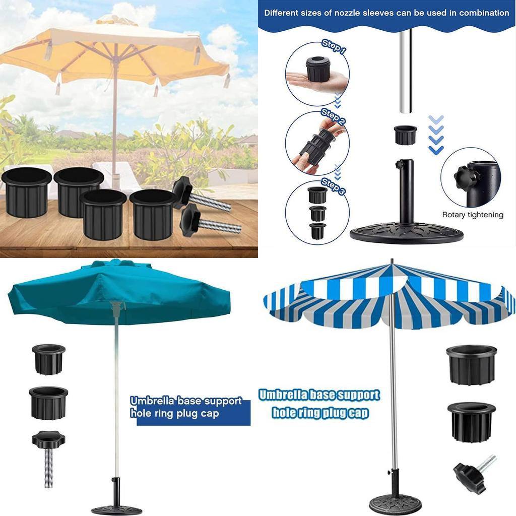 Plastic Umbrella Base Adapter With Screw Fixing For Solar Umbrella Stand And Support Pole