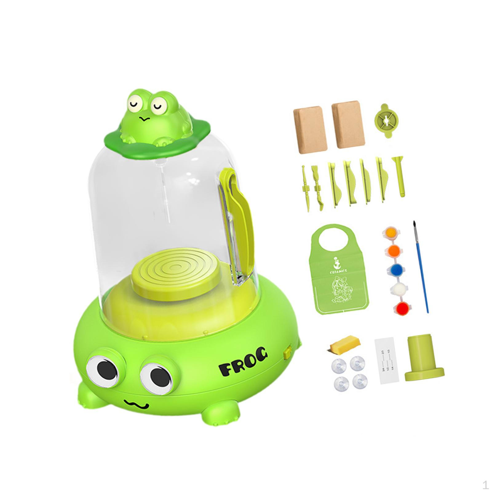 

Electric Pottery Machine DIY Set Clay Wheel Art Supply Sculpting Tools Painting Shape Mini Portable зелёный