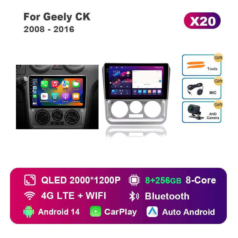 DSP Stereo Android 14 System Car Video Multimedia Player for Geely CK 2008 - 2016 WiFi GPS Navigation HD Touch Screen 4G