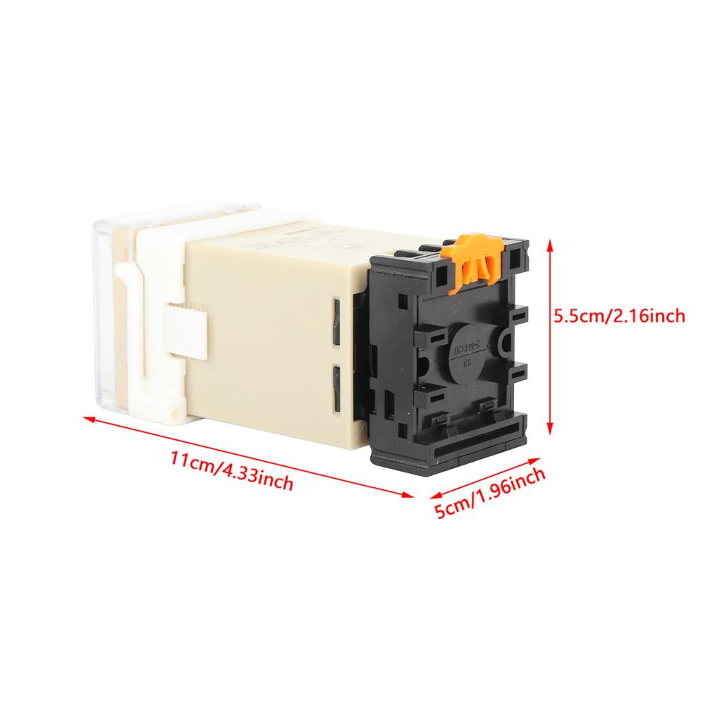 DH48S‑2Z 220V Digital Display Double Time Relay with Socket Base