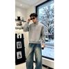 Men's Autumn/Winter Fleece-Lined Henley Long-Sleeved T-Shirt: Thick, Warm, Loose-Fit Base Layer