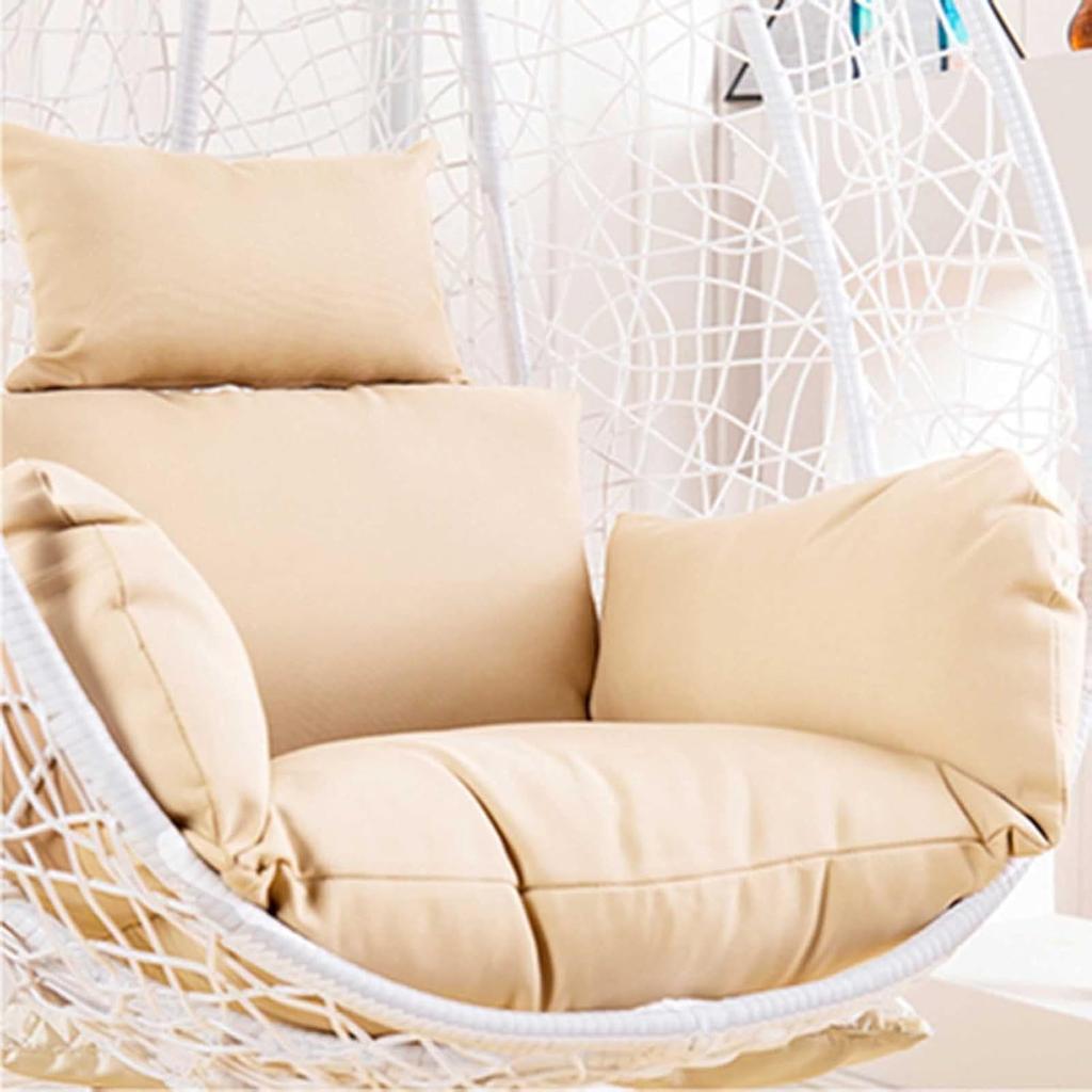 Poduszka na fotel jajko tylko, Zewnętrzna wisząca poduszka siedziska fotela huśtawkowego, Pogrubiona wodoodporna zmywalna poszewka na poduszkę fotela hamakowego z zagłówkiem