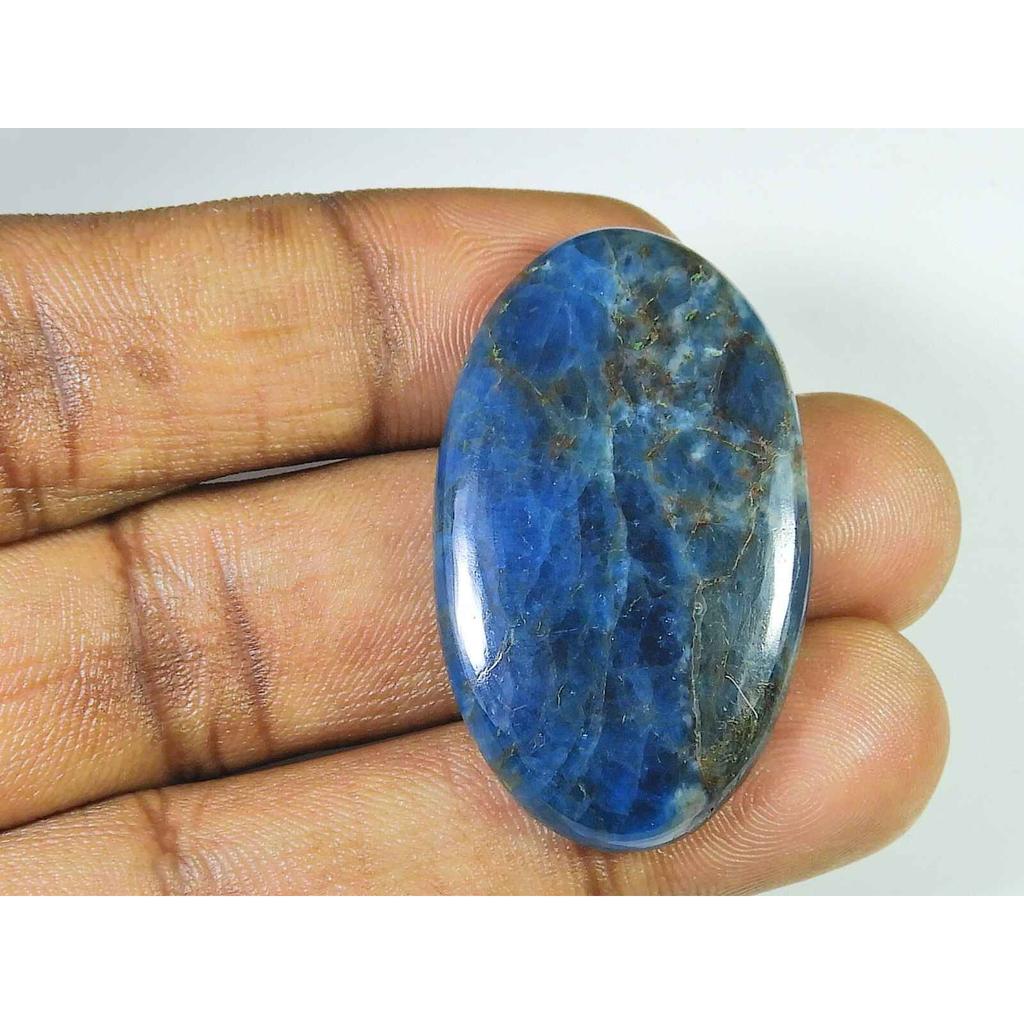 58Cts Genuine Neon Blue Apatite Oval Crystal Cabochon Loose Gemstone 24X40MM SK-2088