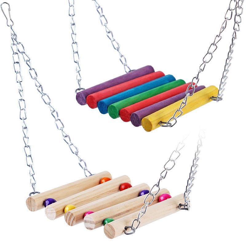 1 Stück Vogelspielzeug Schaukel Kauspielzeug Trainingsspielzeug Kleiner Papagei Hängende Hängematte Papageienkäfig Sitzstange Spielzeug mit Leiter Haustierbedarf