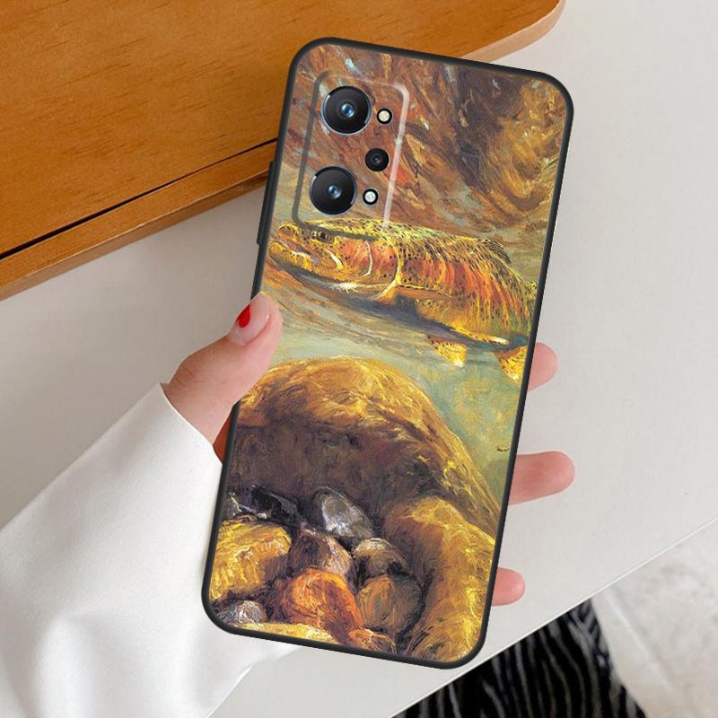 Regenbogenforellen-Angel-Skin für Realme 14 10 11 12 13 Pro Plus GT6 GT7 15 Pro C65 C67 C63 C61 C55 C51 C53 C35 C75 Hülle