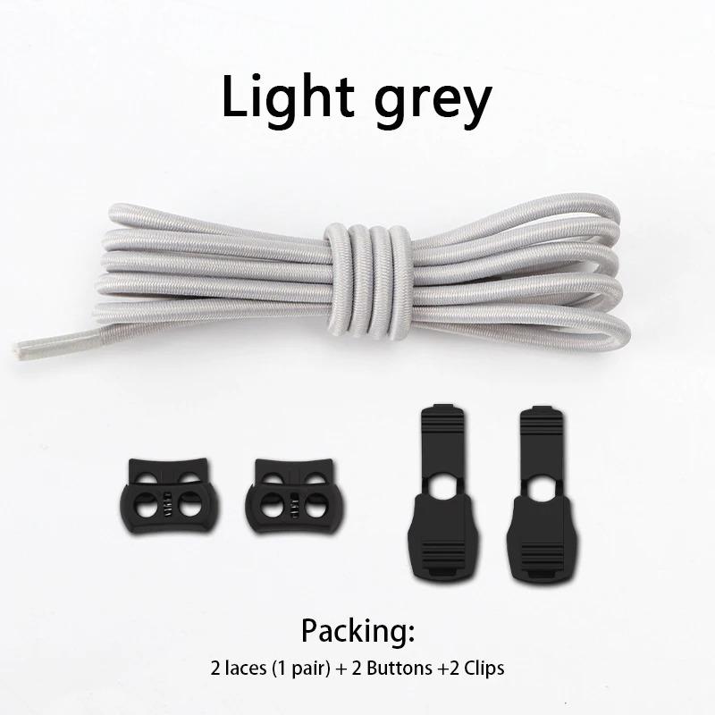1 Pair Lock Shoelaces Elastic Sneakers Laces Without Ties Adult Kids Tennis Round Shoelaces Rubber Bands for Shoes Accesories