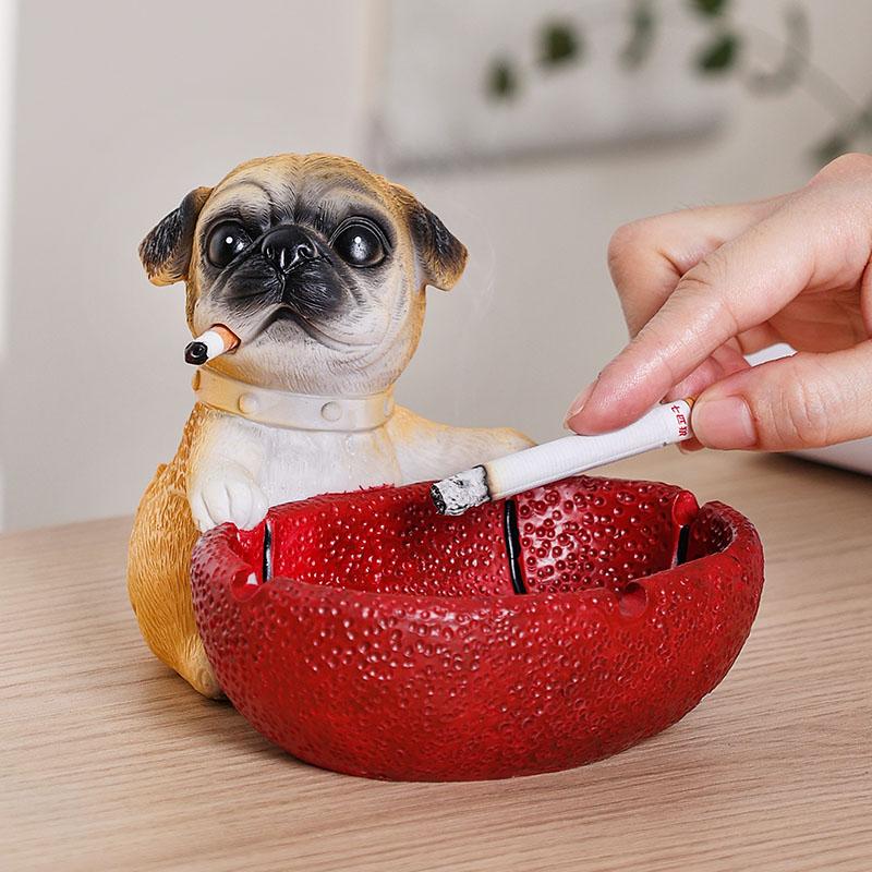 Creative Puppy Cat Dog Ashtray, Anti Fly Ash Ashtray, Home Living Room Office Funny Ashtray, Birthday Gift for Boyfriend