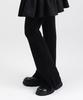 WHEN YOU MOVE Side Slit Waffle Bootcut Elastic Pants Black