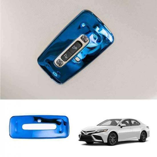 Синяя Титановая Накладка на Рамку Заднего Плафона Освещения Салона для Toyota Camry 2018- 1 шт.