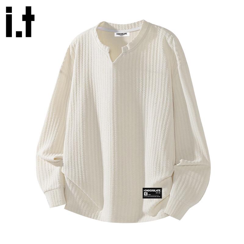 CHOCOOLATEit Men s Textured V-Neck Long Sleeve T-Shirt XL