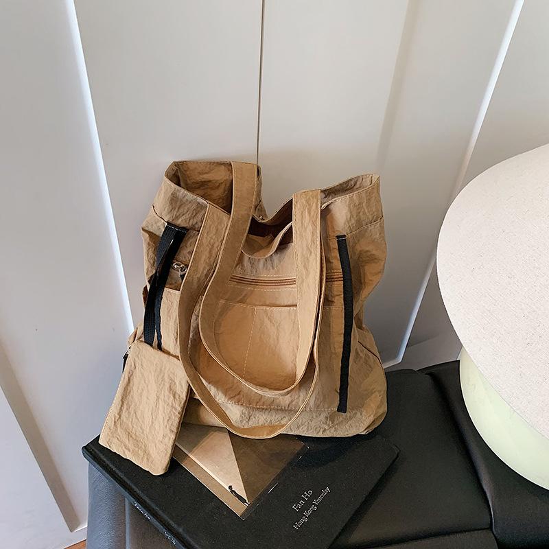 Japanese Tote Bag Casual Shoulder Cloth Bag Women's Niche Design Sense Canvas Large-capacity Commuter Tote Extra Large Bag