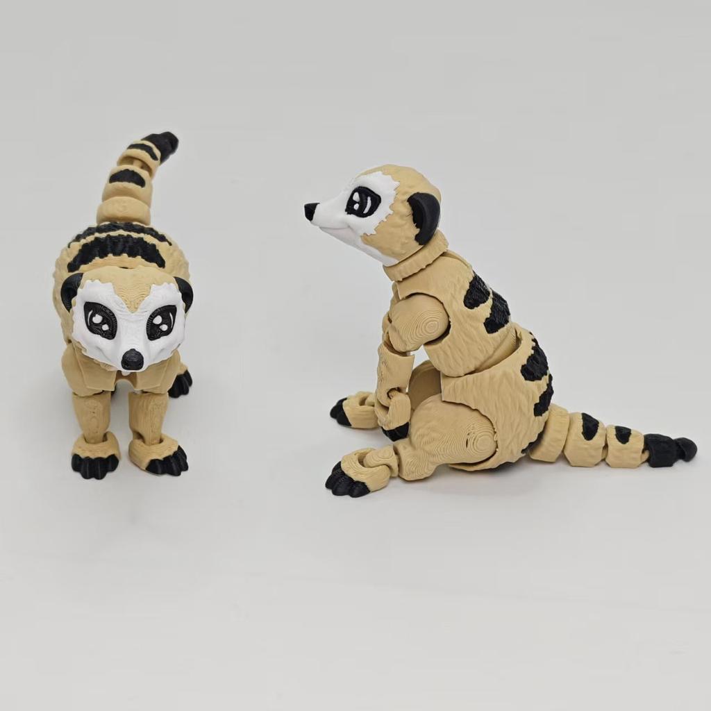 3D-gedrucktes Erdmännchen-Spielzeug Gelenkbeweglich Simulation Wildtier Erdmännchen-Modell Heimdekoration Bürodekoration Kindergeburtstagsgeschenke