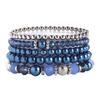 5Pcs Crystal Beaded Stretch Bracelet Set Dazzling Crystal Bead Bracelets Ornament for Personal Style and Gift Giving