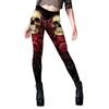 Halloween Carnival Horror Skull Spider Web Print Leggings Woman