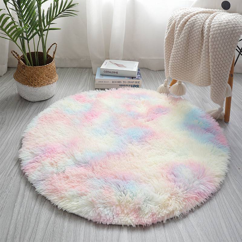 Round Fluffy Rug Floor Carpet Round Shaggy Bedroom Soft Door Mat Home Supplies Round Fluffy Rug Floor Carpet Round Shaggy Bedroom Soft Door Mat Home Supplies