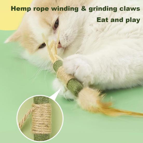 Catnip Silvervine Chew Sticks Natural Cat Toys Correct Bad Habits Regulate Emotions Promote Digestion Soothe Mood Teeth Cleaning Increase Appetite