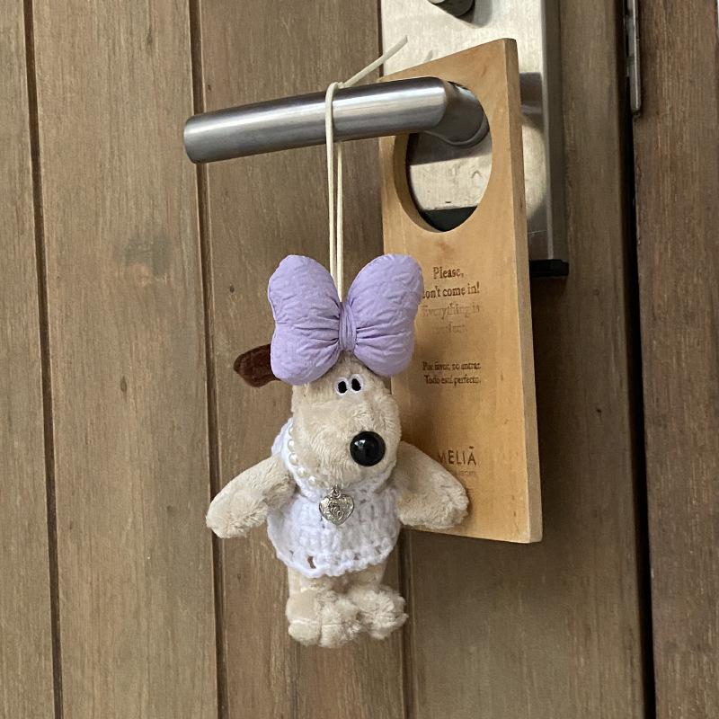 Xiaohongshu Cute Bow Skirt Repair Dog Doll Bag Pendant, Necklace Pilot Puppy Pendant Keychain