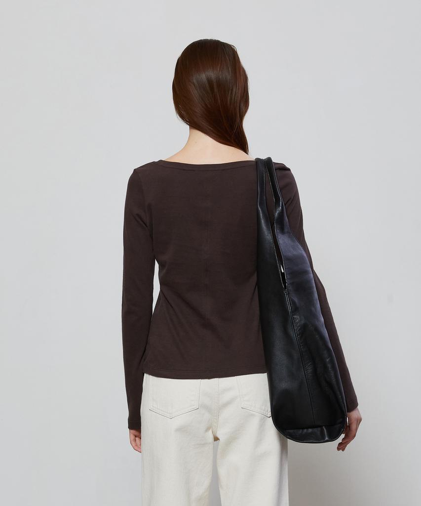 NOTIA Soft Wide Neck T-Shirts - Brown