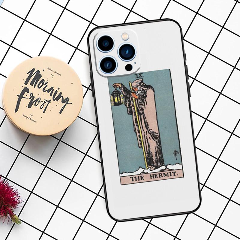 Tarot Card The Hermit Case For iPhone 11 12 13 14 16 15 Pro Max 7 8 Plus 12 13 Mini XS MAX X XR Cover Coque