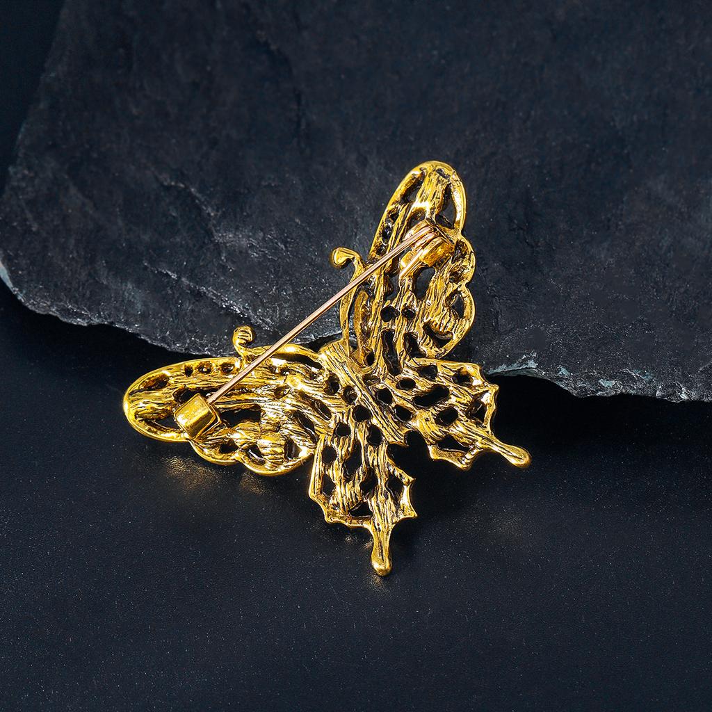 Premium Sense Alloy Pearl Butterfly Brooch Women's Summer Anti-light Accessories Men's Hat Decoration Pin Wholesale Jewelry