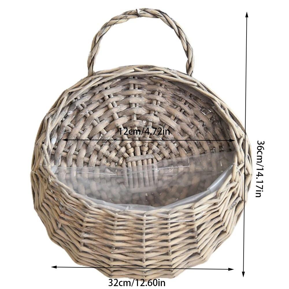 New Storage Container Flower Basket Wall Hanging Handmade Weaving Wicker Basket Hanging Planter Home & Living
