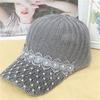 Hat Women's Summer Knitted Mesh Hat Hollow Breathable Cap Sunscreen Shade Baseball Cap Outdoor Sun Hat