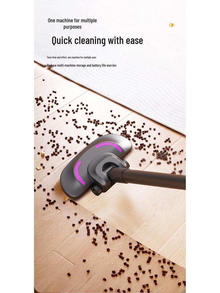 Bezprzewodowy ręczny odkurzacz i mop: 2-w-1 Ultra-cichy, Wysokie ssanie do dywanów