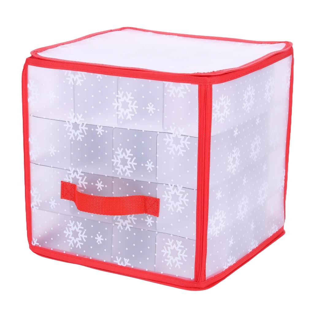 64-Grid Portable Ornament Divider with Handles & Compartments Foldable Storage Container Protect Delicate Balls & Decorations