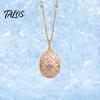 Talos Openable Egg Pendant Necklace, Cubic Zirconia Heart Retro Box Jewelry Gift for Girlfriend Wife Mom