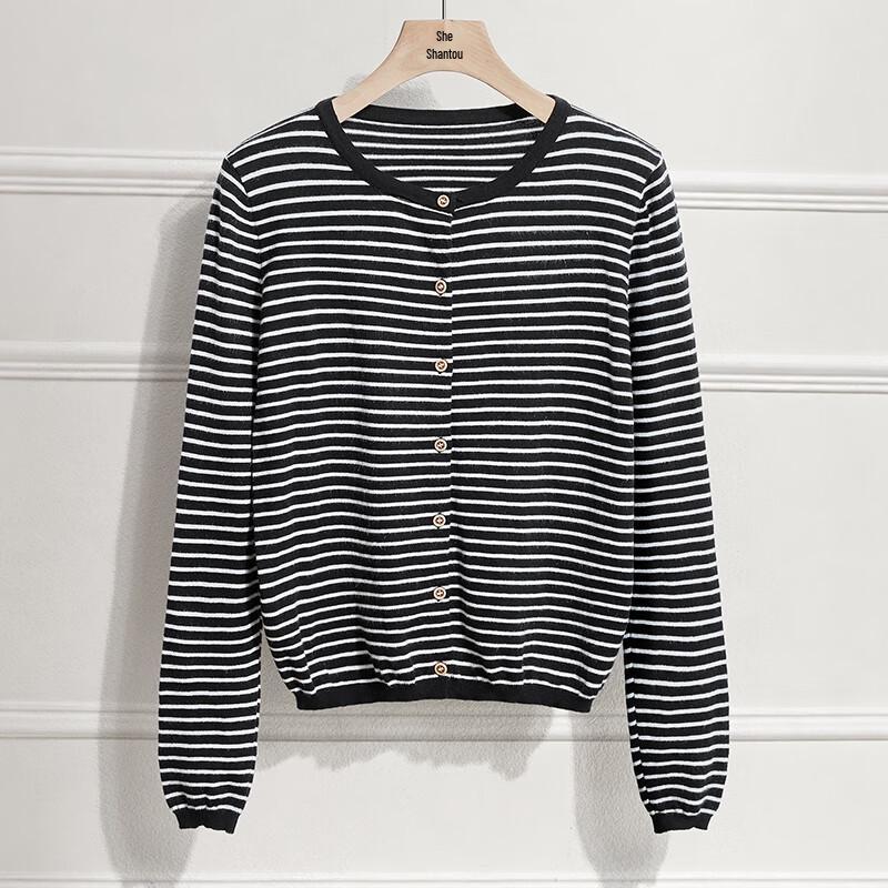 Tachi Women's Fine Stripe Knit Cardigan