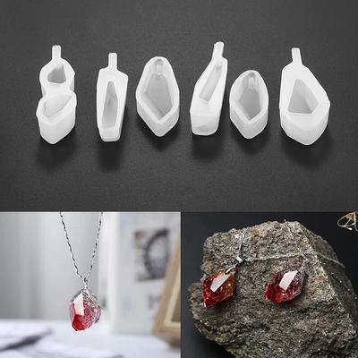 Kristallsten Silikonformar Epoxihartsform För DIY Örhängen Halsband Hänge Berlocker Smyckestillverkning Hitta Verktyg Förnödenheter