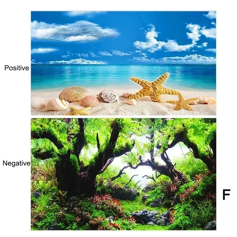 Decor Fundal Acvariu cu Plantă Oceanică 3D Aquascape Autocolant Poster Acvariu Pictură Aquascape Accesorii acvariu