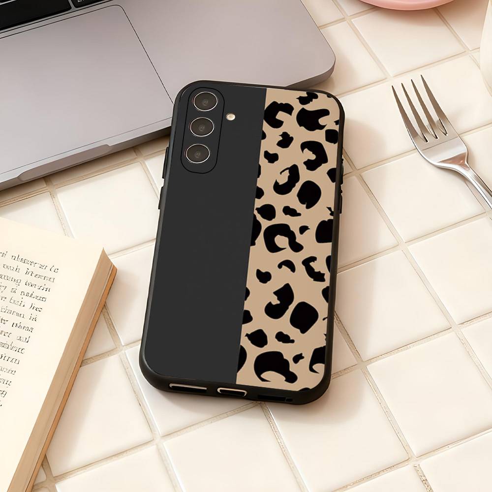 Fashion Leopard Print For Samsung Galaxy S25 S24 S23 Ultra S22 S21 Plus S20 Black Soft Silicone Protective Case