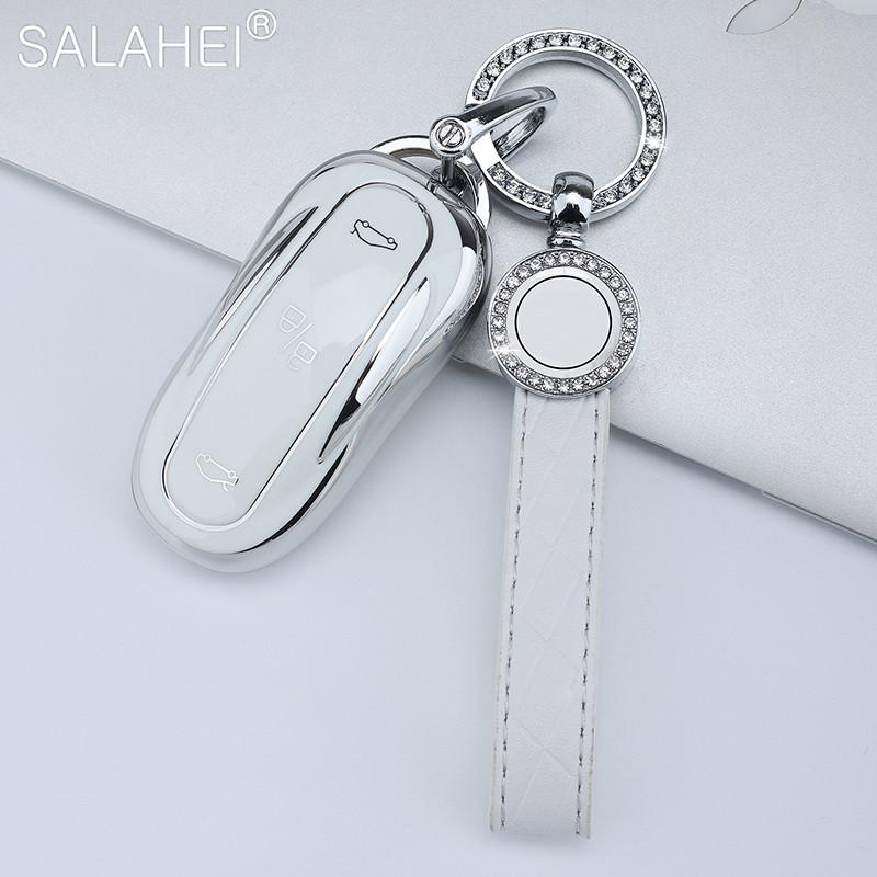 Soft Tpu Car Smart Remote Key Fob Case Full Cover Protector Holder Shell For Tesla Model 3 X S Y Keyless Keychain Accessories