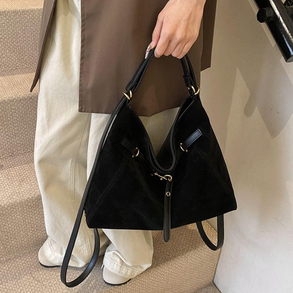 Solid Color Hobo Bag Fashion Tote Bag Trendy Ladies Crossbody Bag  Autumn and Winter