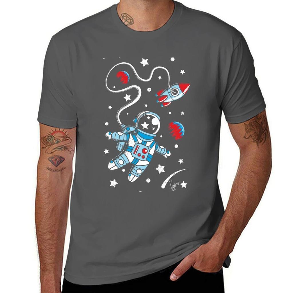 Space Walk Tshirt Casual Minimalist Short Sleeve Top Tshirt
