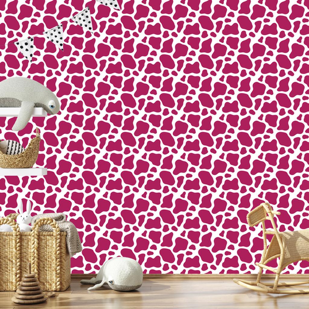 Cow Patches Wallpaper, purple and powder pink, purple background, 50x1000