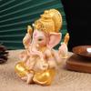 Gold Lord Ganesha Buddha Statue Elephant God Sculptures Ganesh-figurer